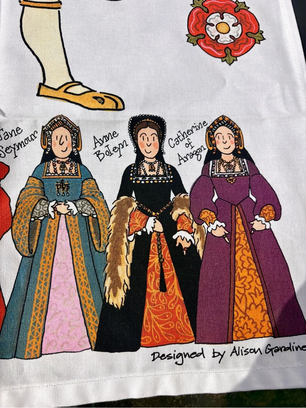 Like New King Henry VIII and His Sic Wives Tea Towel Made in the UK